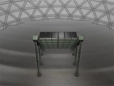 Sci-Fi Stairs - 16 - Green Version Low-poly 3D model