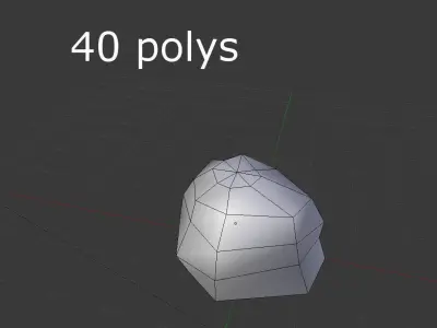 low poly rock Low-poly 3D model