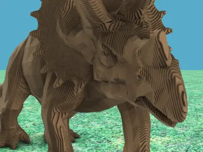 Triceratops parametric sculpture 3D model