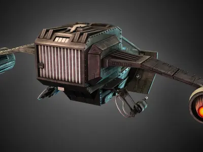 High Detail Space Fighter Concept Low-poly 3D model
