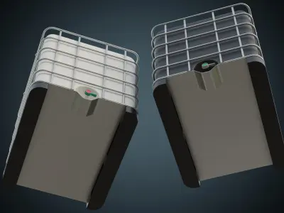 Water Container 1A Low-poly 3D model