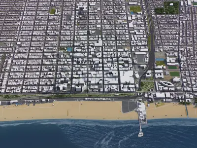 Santa Monica Low-poly 3D model