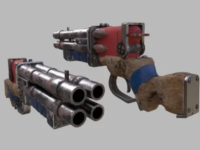 Low-poly shotgun Double Doublet Low-poly 3D model
