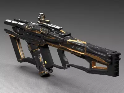 Sci fi laser rifle 3D model