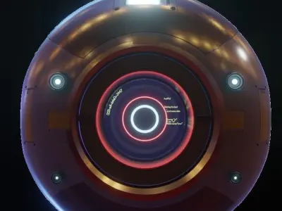 Spectator space ball with light Free 3D model