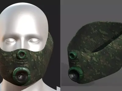 Gas mask helmet 3d model scifi Low-poly Low-poly 3D model