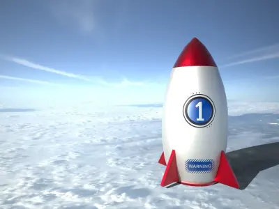 low poly missle rocket Low-poly 3D model