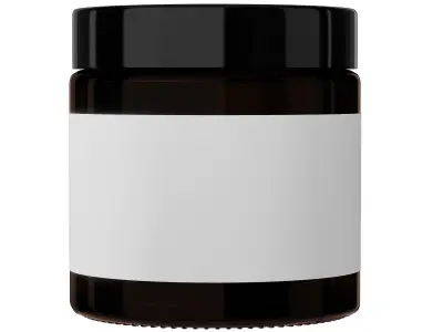 Glass crucible with label white and brown 3D model