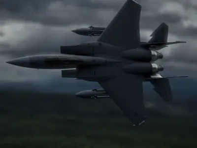 Jet Fighter F-15c Eagle Low-poly 3D model