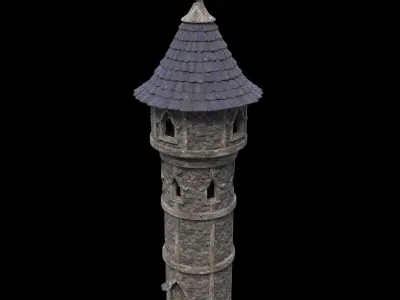 MAGE WIZARD TOWER ANCIENT MAGIC TURRET CASTLE SORCERY AAA Low-poly 3D model