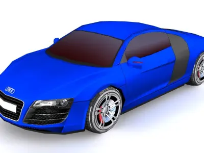 Audi R8 Low Poly Free low-poly 3D model