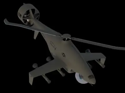 Sharkeye X UAS Tactical Helicopter VR Military Challenge Low-poly 3D model