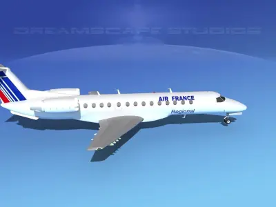 Embraer ERJ-135 Air France Reg 3D model