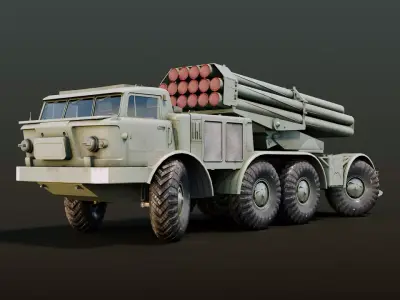 ZiL-135 Russian Heavy Military Truck Low-poly 3D model