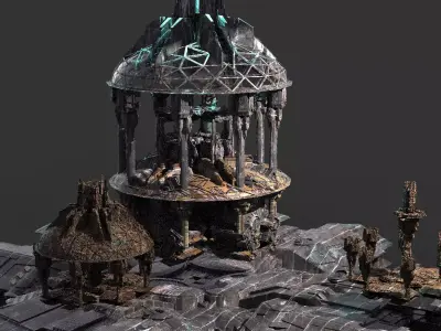 Dark Elven Ambassidor Tower Kitbash  3D model