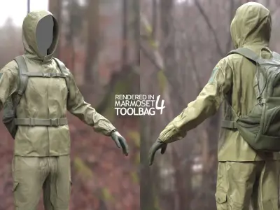 Male Hunting Outfit 2 Low-poly 3D model