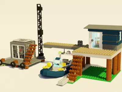 lego sawmp police station Free 3D model