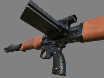FG-42 German Paratrooper Rifle PBR Low-poly 3D model
