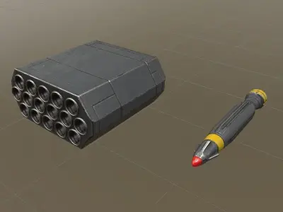 Futuristic Air Defense Gun Tower Animated Low-poly 3D model