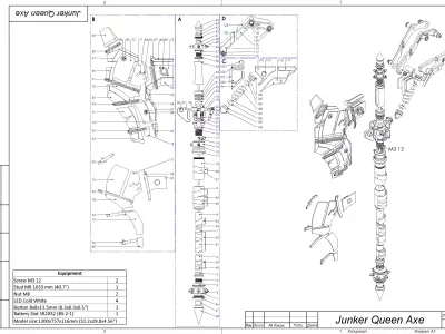 Junker Queen Axe - Overwatch - STL and CAD bundle - Commercial 3D print model