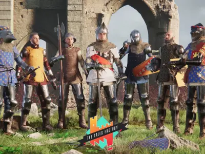 Knighthood Photoscanned Modular Knights Low-poly 3D model