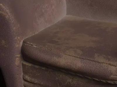 3D Worn Sofa Model Free 3D model