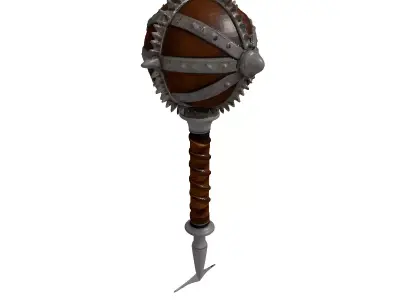 Rusty Medieval Mace with Spikes 3D model