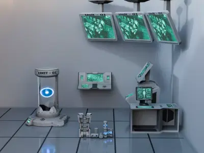 Sci-Fi Laboratory Pack 7 Low-poly 3D model