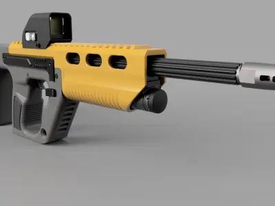 assault rifl weapon armament gun  3D model