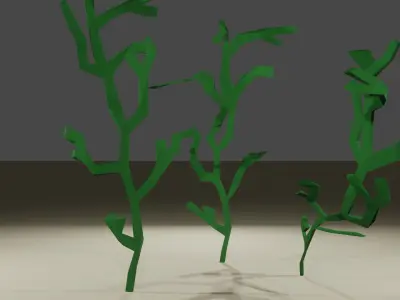 Cartoon-Style Low-Poly Ocean Algaes - Ready for Fun Projects Low-poly 3D model