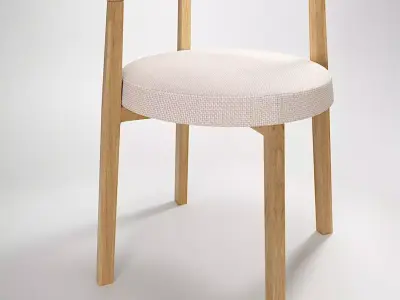 RingChair wooden chair with fabric seat Free 3D model