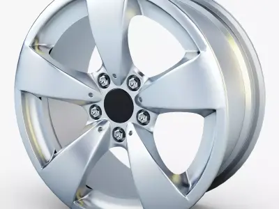 Style 138 wheel silver Mid Poly Low-poly 3D model