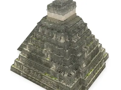 Tikal Temple 1 Low-poly 3D model