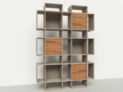 Book Library Plaza Wood Free 3D model