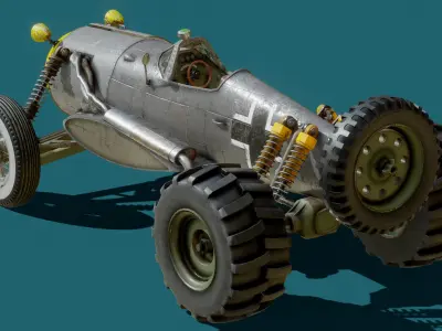 Fw 190 Airplane to Car Conversion Free low-poly 3D model