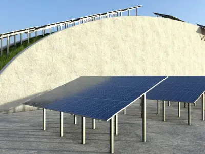 Solarmodule Version 4 - 15000mm Low-poly 3D model