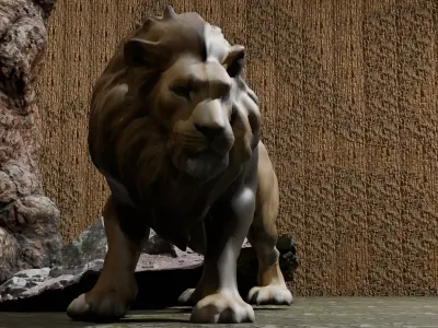 Agressive Lion 3d Model  3D model