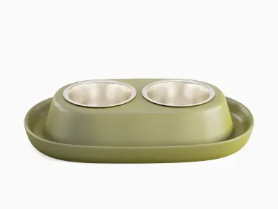 Plastic Pet Bowl 04 3D model