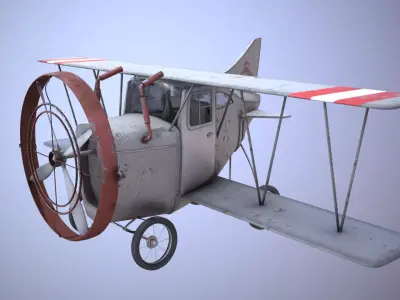 Cartoon Airplane Low-poly 3D model