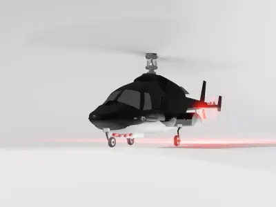 Airwolf AR VR Ready Low-poly 3D model