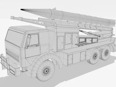 Fateh-110 Iranian Missile Low-poly 3D model