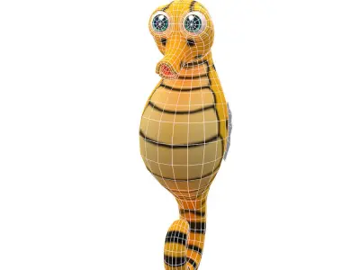 Big Bellied Animated Seahorse  Low-poly 3D model