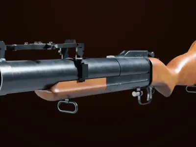 Grenade Launcher 02 Brown Generic PBR Low-poly 3D model