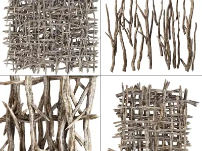 Branch crooked decoration part n1 3D model