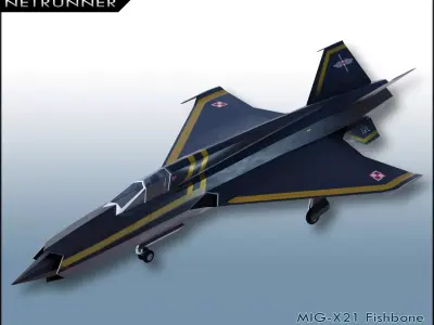 Mikoyan-Gurevich MIG-X21 Fishbone Low-poly 3D model