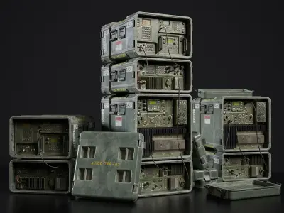 Military Radio Station JISCC Low-poly 3D model