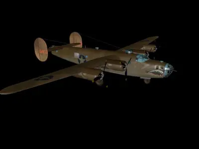 Consolidated B-24 Liberator Aircraft  Low-poly 3D model