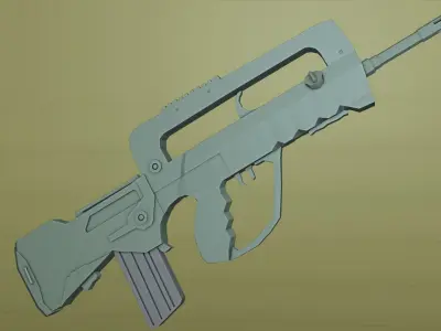 3D FAMAS Assault Rifle Model Precision Crafted for Perfection Low-poly 3D model