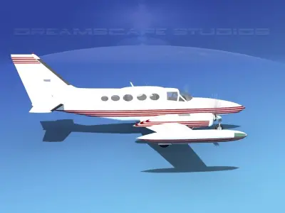 Cessna 414 Chancellor V10 3D model