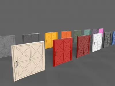 PBR Metal Gate B1 Low-poly 3D model